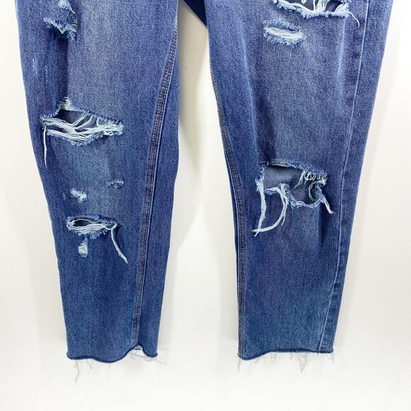 Old Navy Jeans High Rise Slouchy Straight Distressed Womens Size 2 - Picture 3 of 10